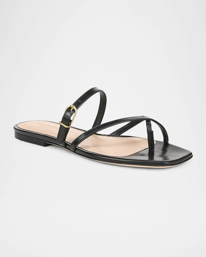 Marthe Crisscross Buckle Flat Slide Sandals - Image 4