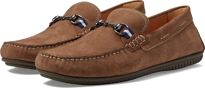 Martin Dingman Bermuda Horse Bit Loafer Men's Shoes Bark 1 : 9 M, Suede