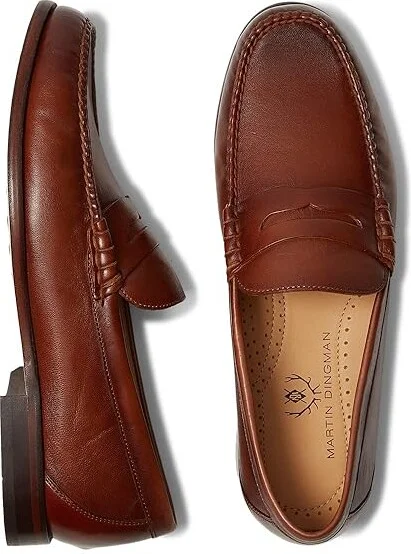 Martin Dingman Maxwell Penny Men's Shoes Whiskey : 11 M, Leather