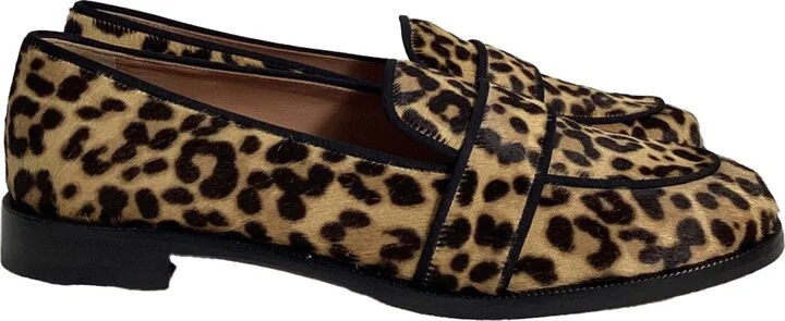 Martin Grosgrain-Trimmed Loafers in Animal Print Ponyhair