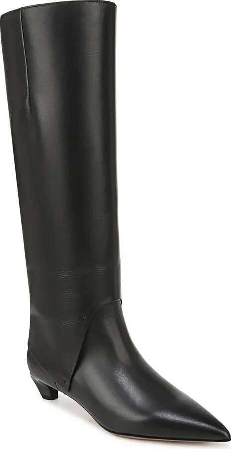 Martin Womens Zipper Leather Knee-High Boots