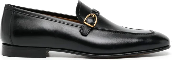 Martin woven-strap leather loafers