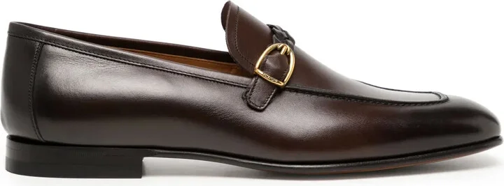 Martin woven-strap leather loafers