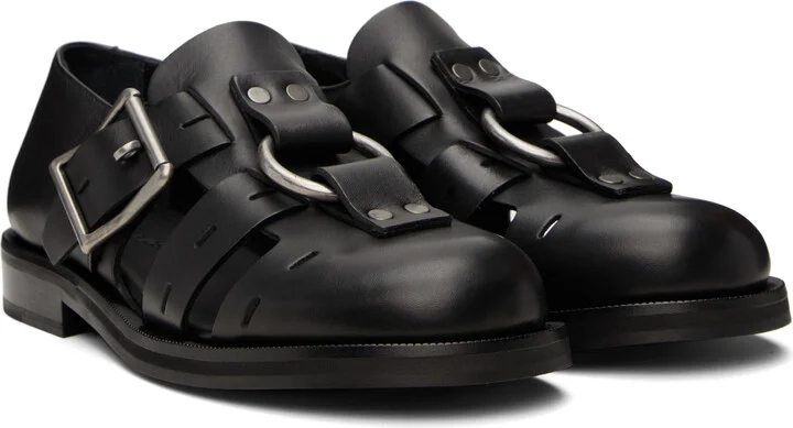 Martine Rose Black Bondage Belt Sandals - Image 4