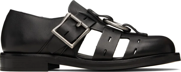 Martine Rose Black Bondage Belt Sandals