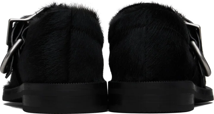 Martine Rose Black Bulb Toe Buckle Loafers - Image 2