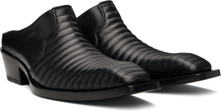 Martine Rose Black Cowboy Mules - Image 4