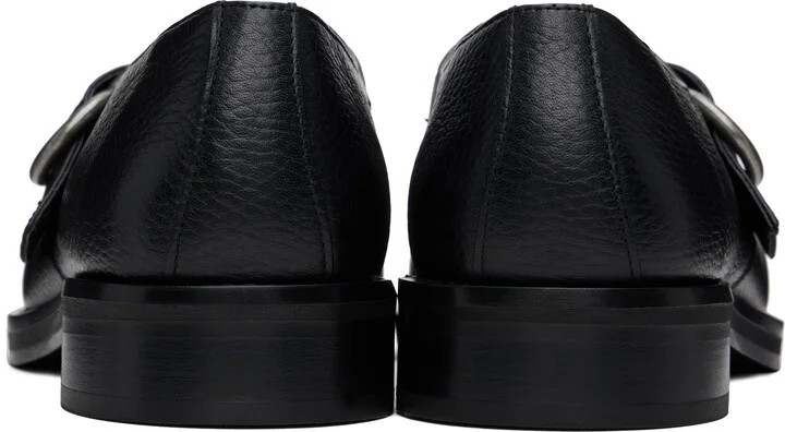 Martine Rose Black Square Toe Buckle Loafers - Image 2