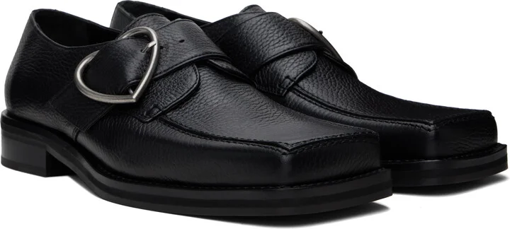 Martine Rose Black Square Toe Buckle Loafers - Image 4