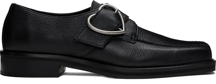 Martine Rose Black Square Toe Buckle Loafers