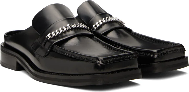 Martine Rose Black Square Toe Mules - Image 4