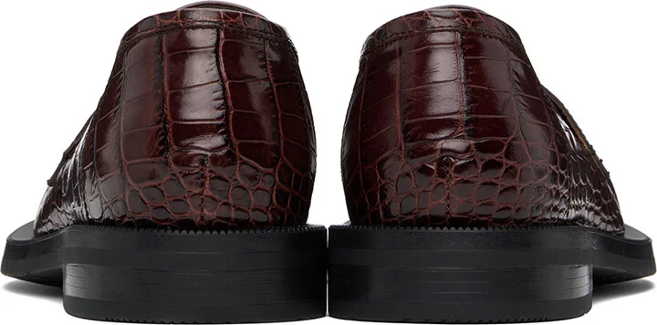 Martine Rose Brown Bulb Toe Loafers - Image 2