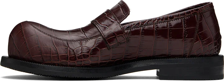 Martine Rose Brown Bulb Toe Loafers - Image 3