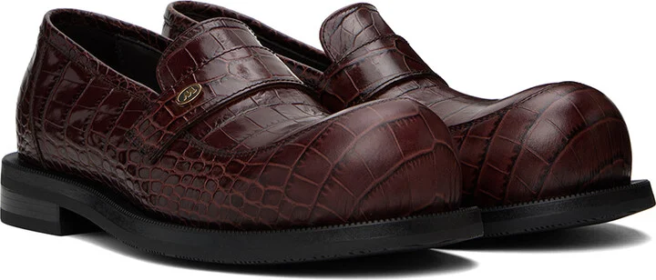 Martine Rose Brown Bulb Toe Loafers - Image 4