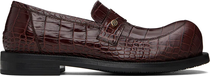 Martine Rose Brown Bulb Toe Loafers