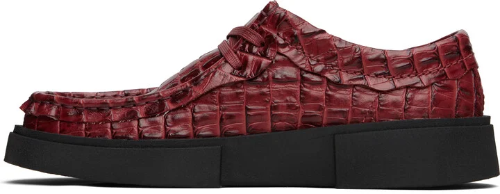 Martine Rose Burgundy Clarks Edition Torview Derbys - Image 3