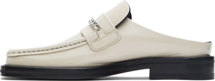 Martine Rose Off-White Square Toe Loafers - Image 3
