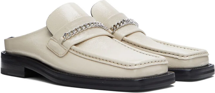 Martine Rose Off-White Square Toe Loafers - Image 4