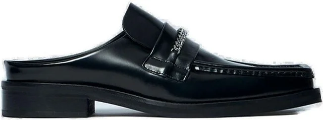 Martine Rose Square Toe Chain Detailed Mules