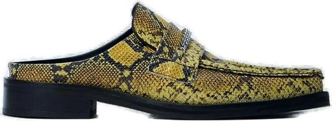 Martine Rose Square Toe Embossed Mules