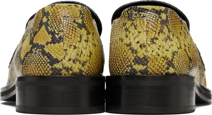 Martine Rose Yellow & Black Square Toe Loafers - Image 2