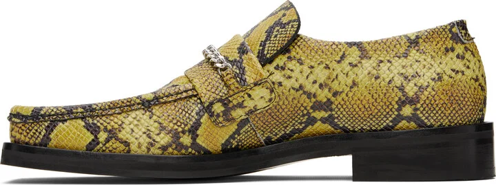 Martine Rose Yellow & Black Square Toe Loafers - Image 3