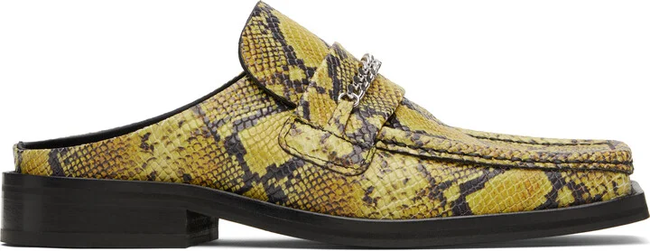 Martine Rose Yellow & Black Square Toe Mules