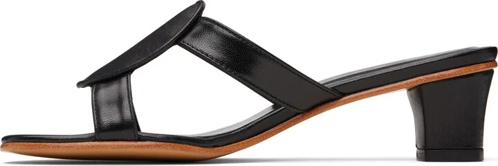 Martiniano Black Medalia Heeled Sandals - Image 3