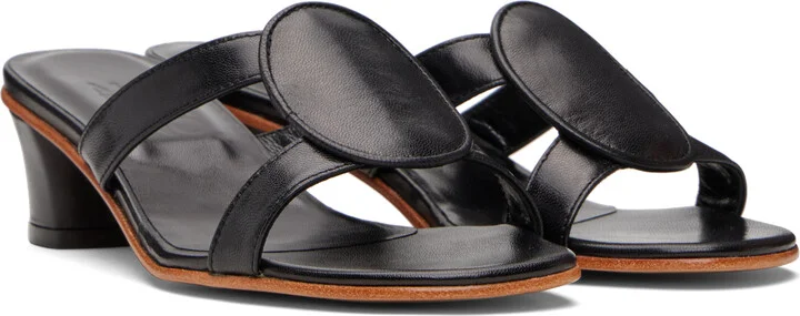 Martiniano Black Medalia Heeled Sandals - Image 4