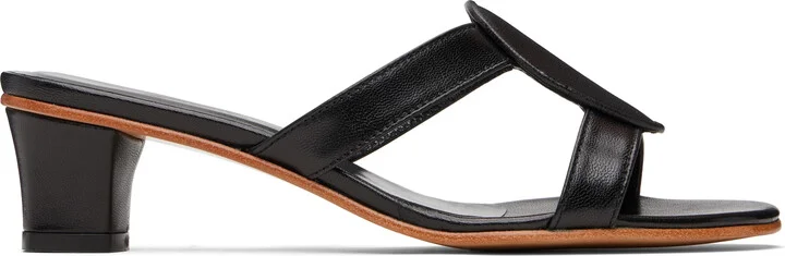 Martiniano Black Medalia Heeled Sandals