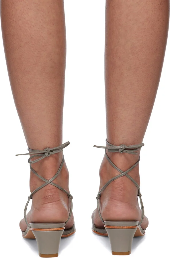 Martiniano Gray Spaghetti Heeled Sandals - Image 2