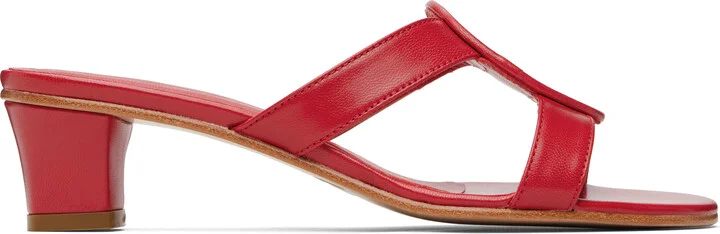 Martiniano Red Medalia Heeled Sandals