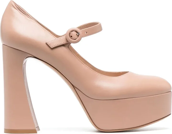 Mary Jane 130mm leather platform pumps