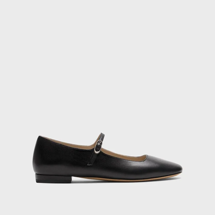 Mary Jane Ballerina Flat in Leather - Image 2