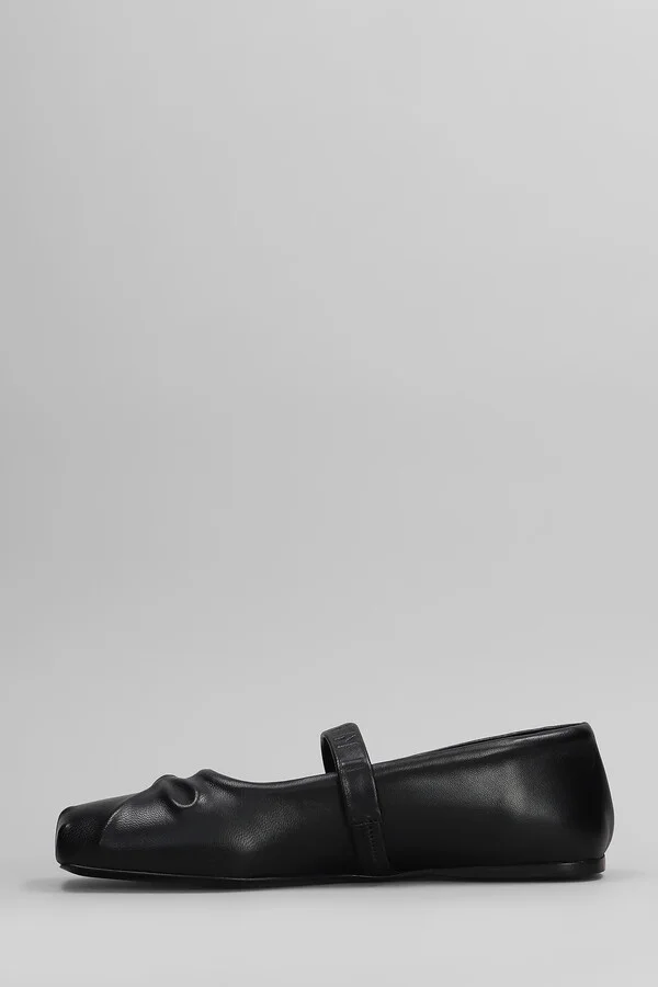 Mary Jane Ballet Flats In Black Leather - Image 3
