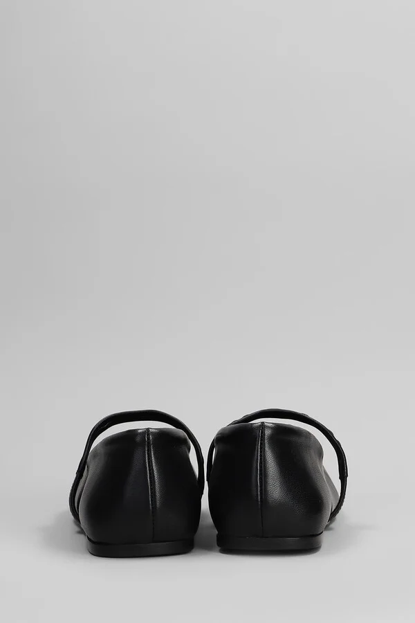 Mary Jane Ballet Flats In Black Leather - Image 4
