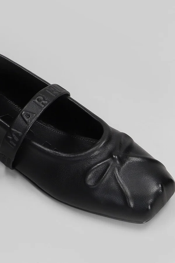 Mary Jane Ballet Flats In Black Leather - Image 5