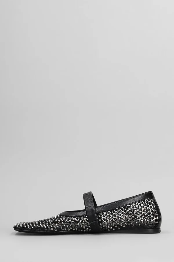 Mary Jane Ballet Flats In Black Polyuretan - Image 3
