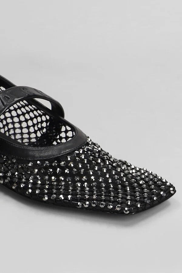 Mary Jane Ballet Flats In Black Polyuretan - Image 5