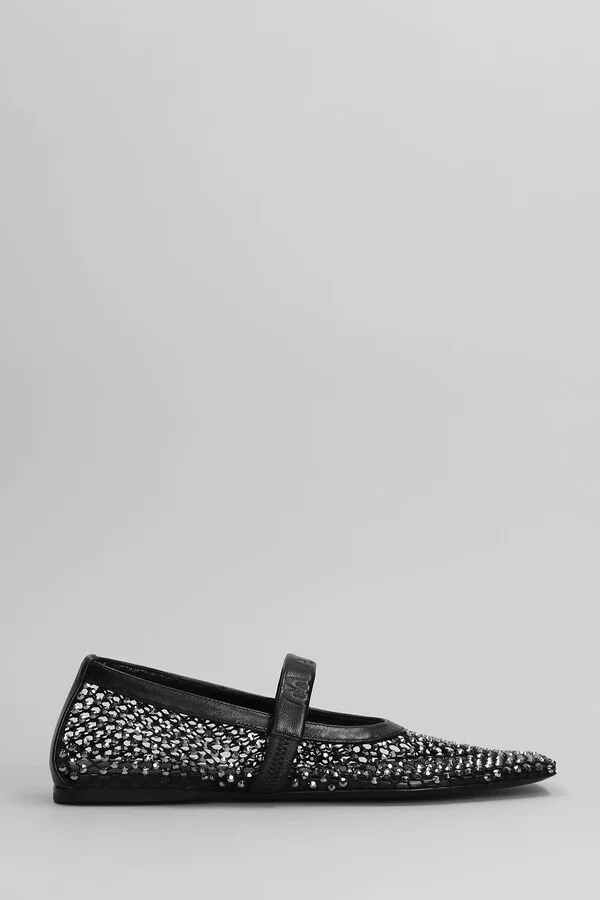 Mary Jane Ballet Flats In Black Polyuretan