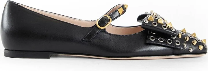 Mary-Jane Bowow Ballerinas With Studs