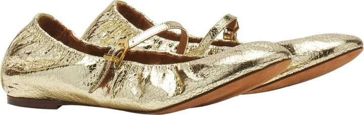 Mary Jane In Crackled Metallic Leather - Image 2