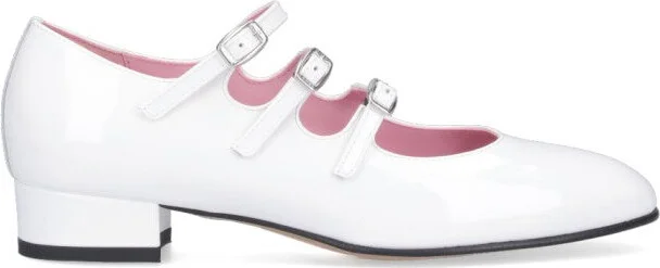 Mary Jane Pumps "Ariana" In White Patent Leather