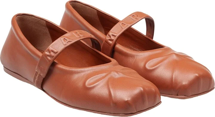 Mary Jane Shoes In Leather With Embossed Bow - Image 2