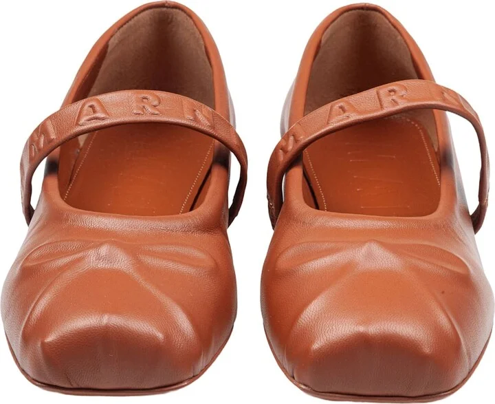 Mary Jane Shoes In Leather With Embossed Bow - Image 4