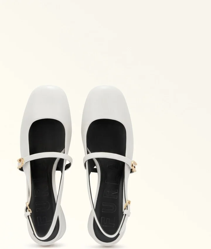 Mary Jane Shoes In Marshmallow Color Leather - Image 4