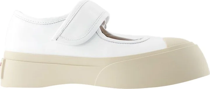 Mary Jane Sneakers - Marni - Leather - White