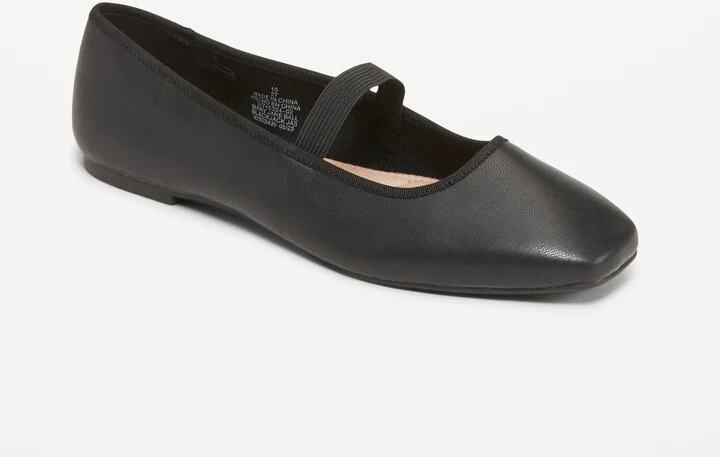 Mary Jane Square-Toe Ballet Flats