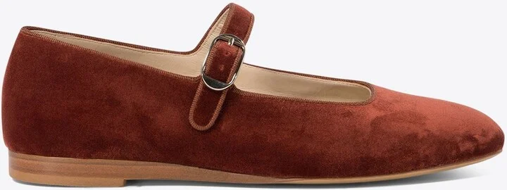 Mary-Jane Velvet Ballet Flats