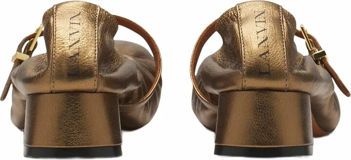 Mary Janes With Metallic Leather Heels - Image 4